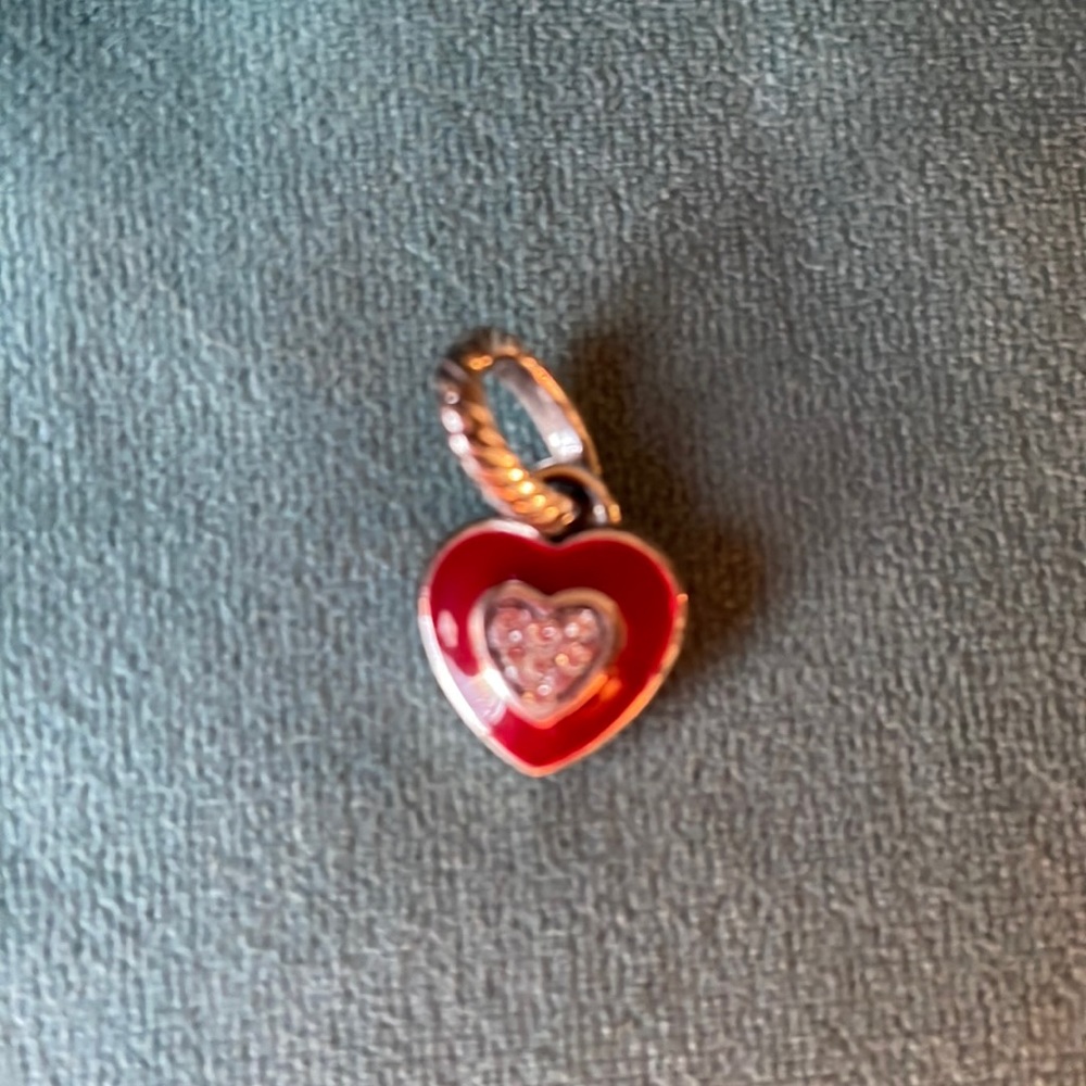 Brighton red enamel heart charm for bracelet